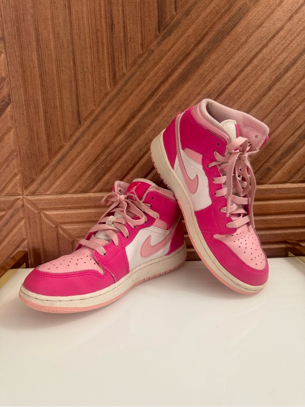 Nike Women's Hot Pink and Light Pink High-Top Sneakers